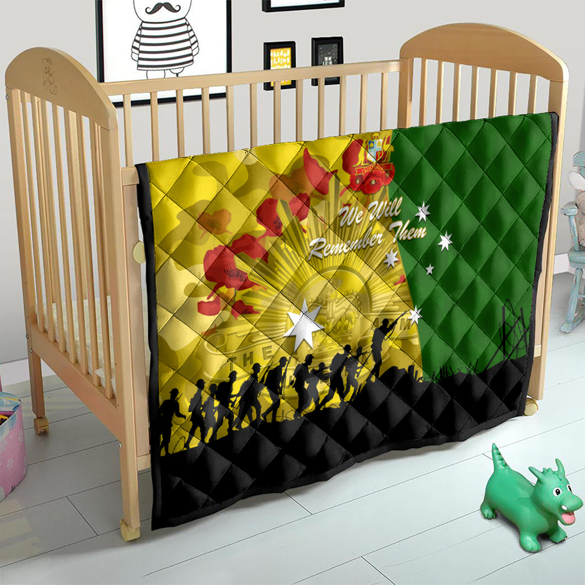 Australia Cricket ANZAC Day 2024 Quilt Australian Army Camouflage With Poppies - Vibe Hoodie Shop