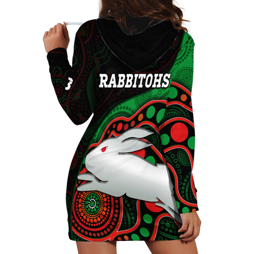 Rabbitohs Rugby Hoodie Dress Go Souths Indigenous Art - Vibe Hoodie Shop