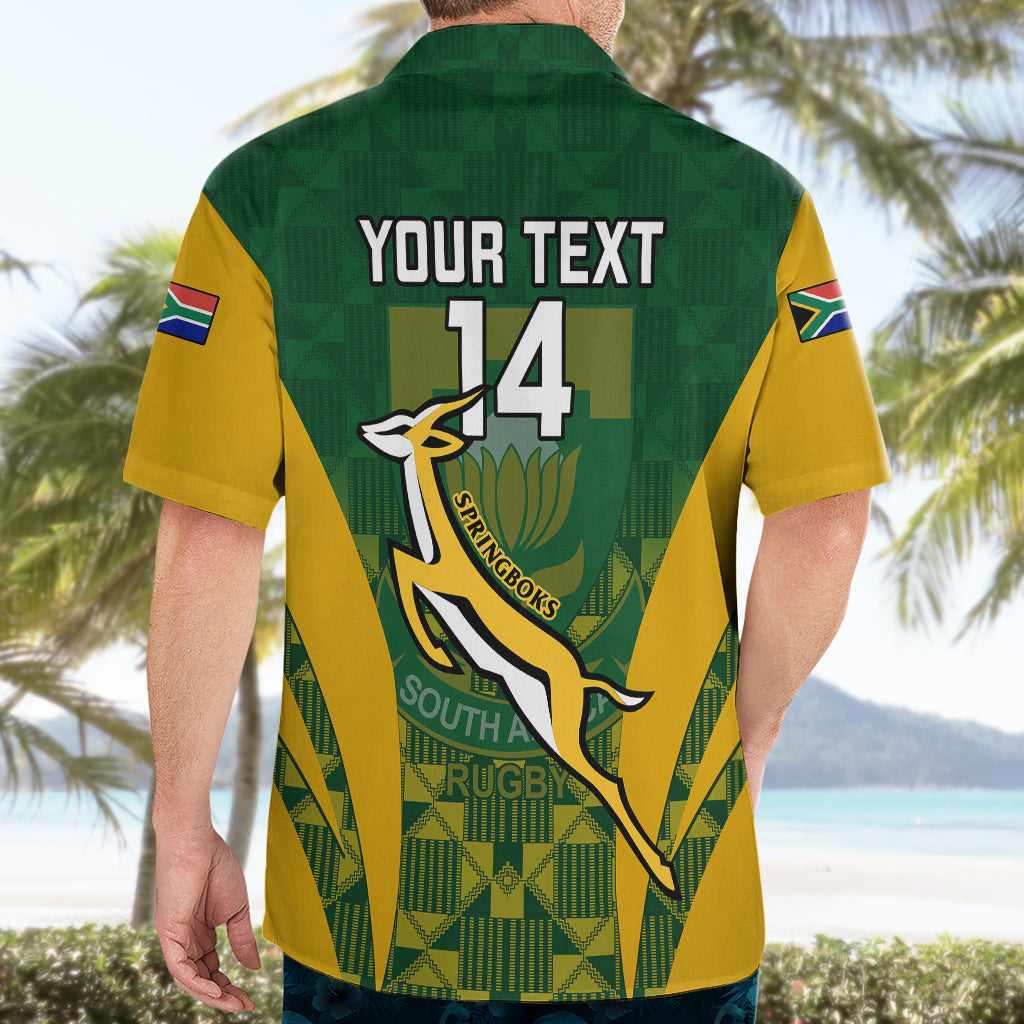 Custom South Africa Rugby Hawaiian Shirt Go Springboks Kente Pattern With Bokke - Vibe Hoodie Shop