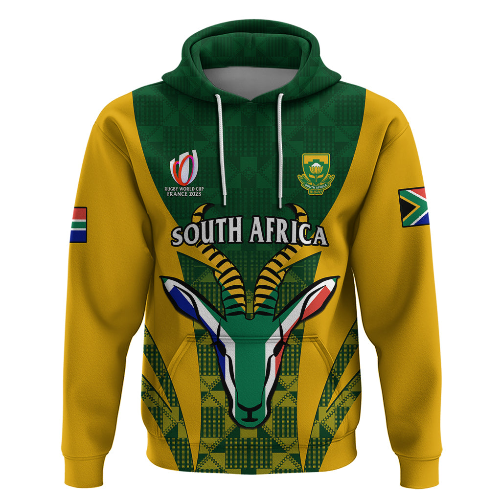 Custom South Africa Rugby Hoodie Go Springboks Kente Pattern With Bokke - Vibe Hoodie Shop