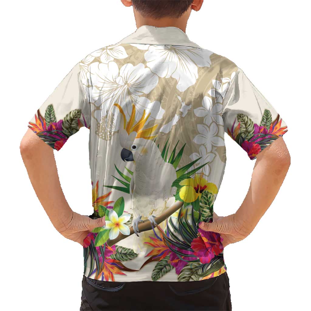 New Zealand Cacatua Galerita Hawaiian Shirt Aotearoa Cockatoo Tropical Flowers - Vibe Hoodie Shop