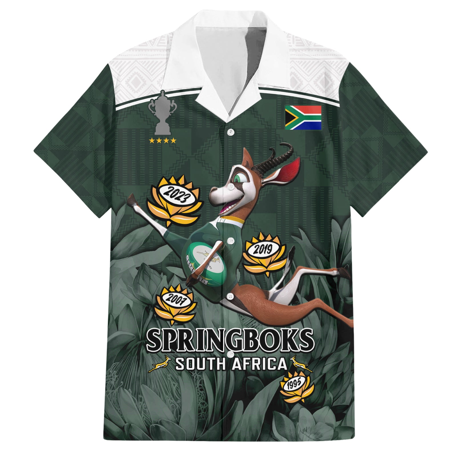 South Africa Rugby Hawaiian Shirt Springboks 4th Champions World Cup Proud Bokke - Vibe Hoodie Shop