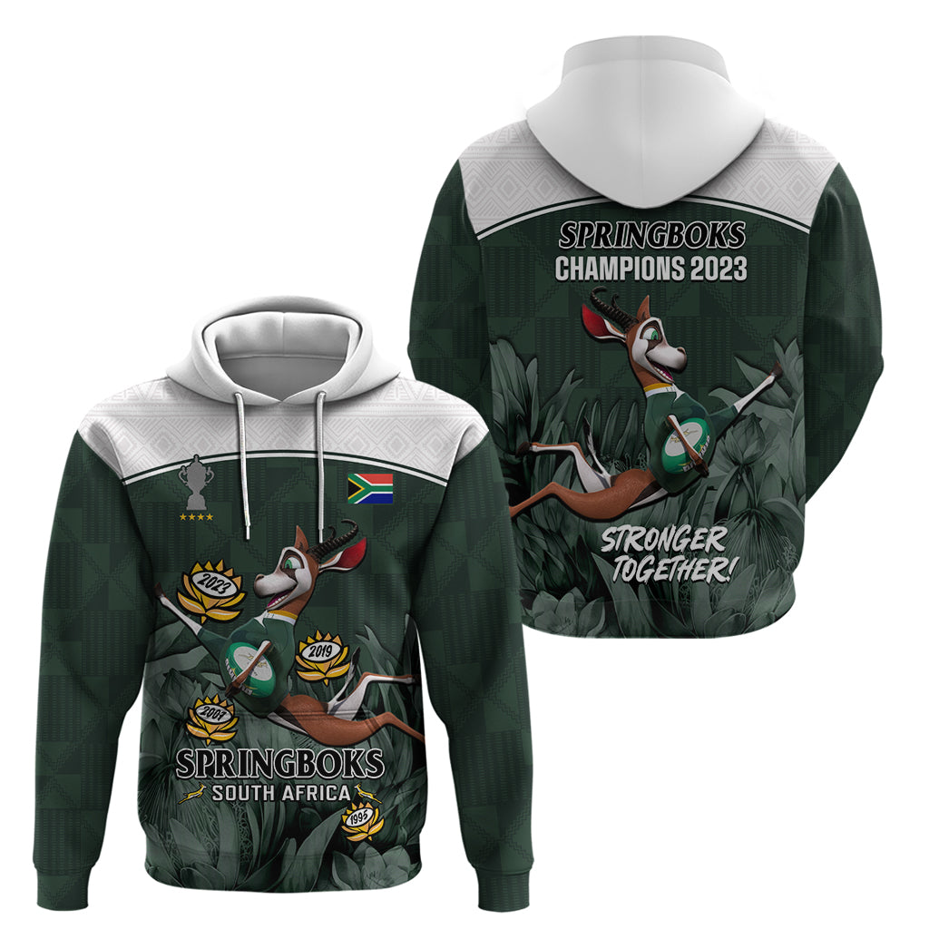 South Africa Rugby Hoodie Springboks 4th Champions World Cup Proud Bokke - Vibe Hoodie Shop