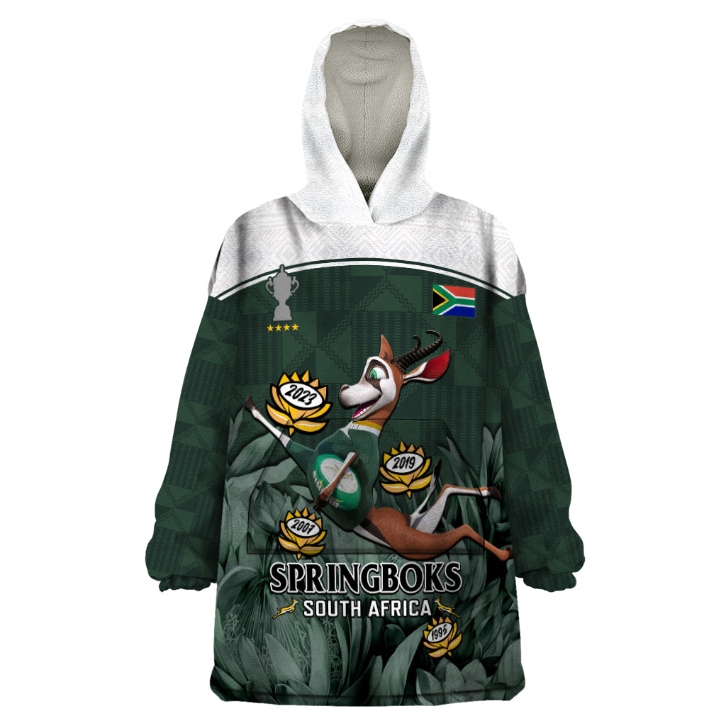 South Africa Rugby Wearable Blanket Hoodie Springboks 4th Champions World Cup Proud Bokke - Vibe Hoodie Shop