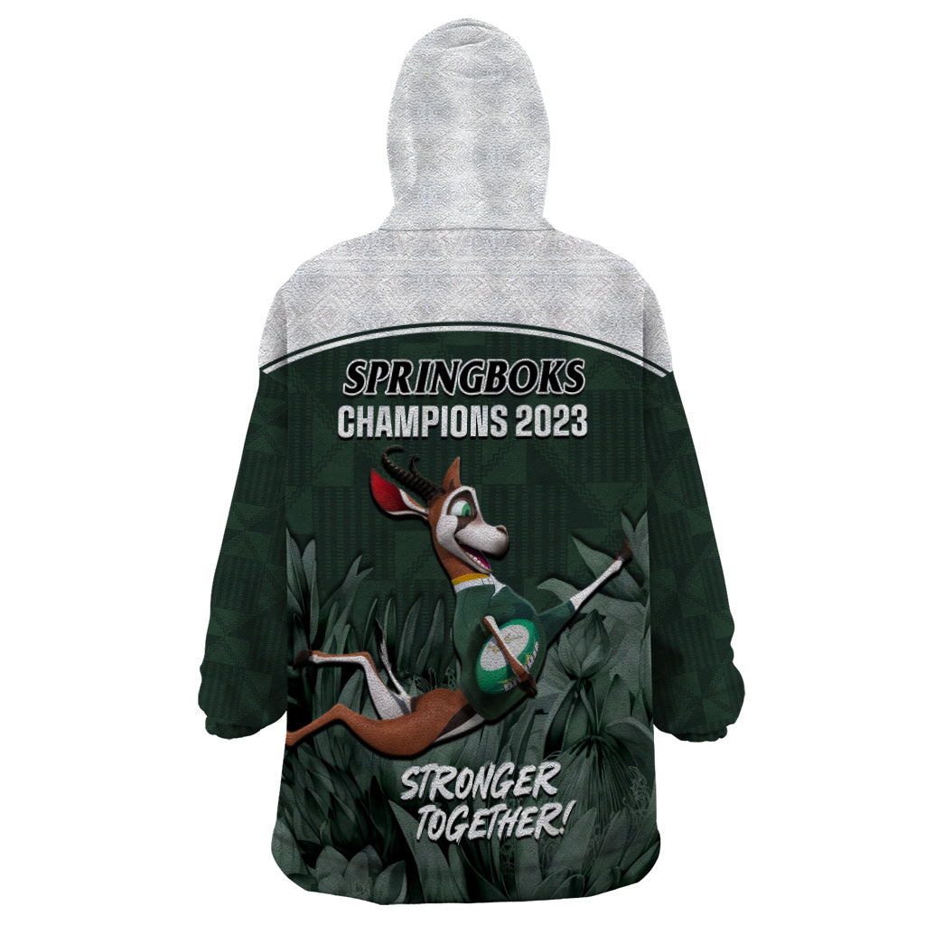 South Africa Rugby Wearable Blanket Hoodie Springboks 4th Champions World Cup Proud Bokke - Vibe Hoodie Shop