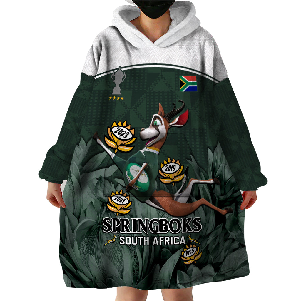 South Africa Rugby Wearable Blanket Hoodie Springboks 4th Champions World Cup Proud Bokke - Vibe Hoodie Shop