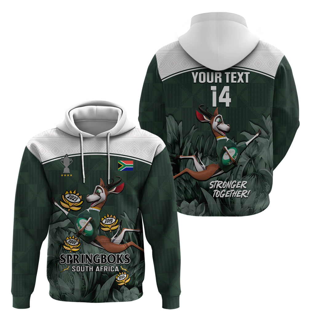 Custom South Africa Rugby Hoodie Springboks 4th Champions World Cup Proud Bokke - Vibe Hoodie Shop