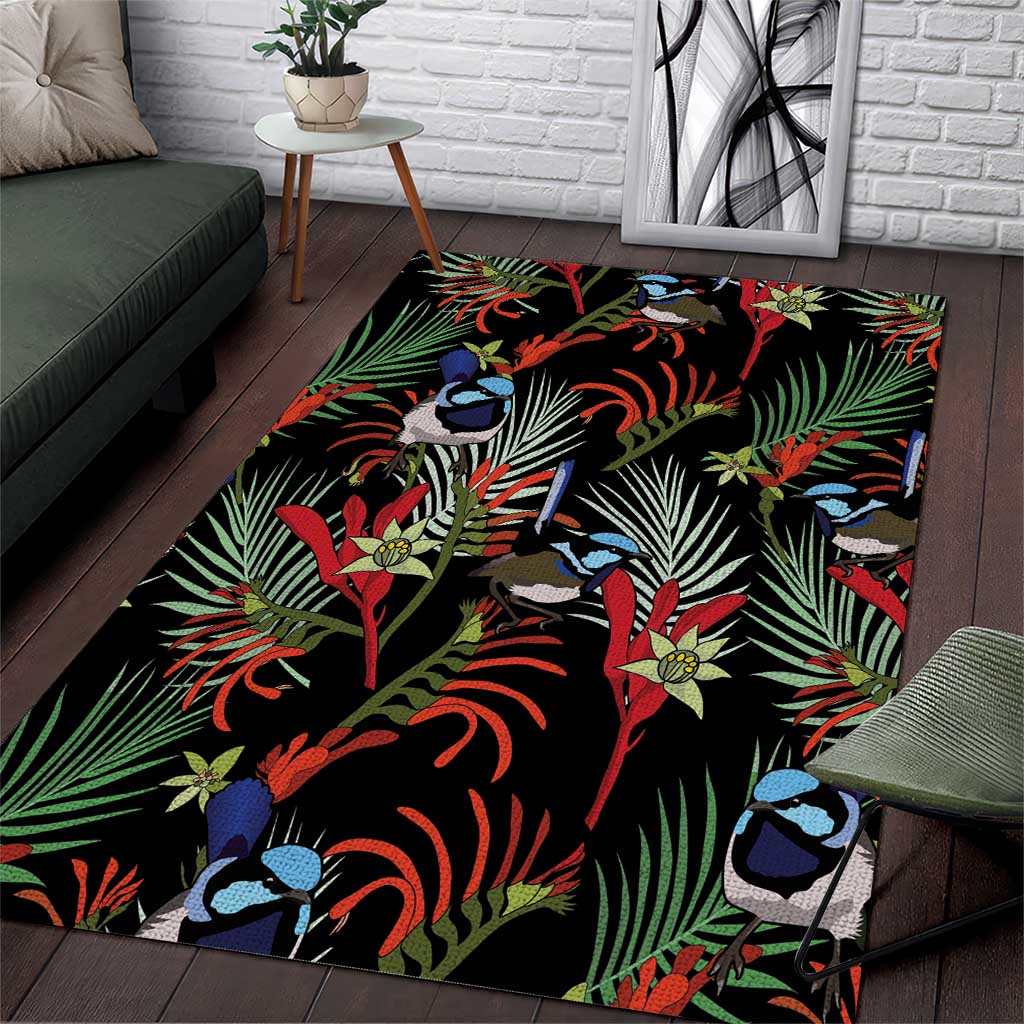 Australia Kangaroo Paw And Splendid Fairy-wren Area Rug Sameless Style - Vibe Hoodie Shop