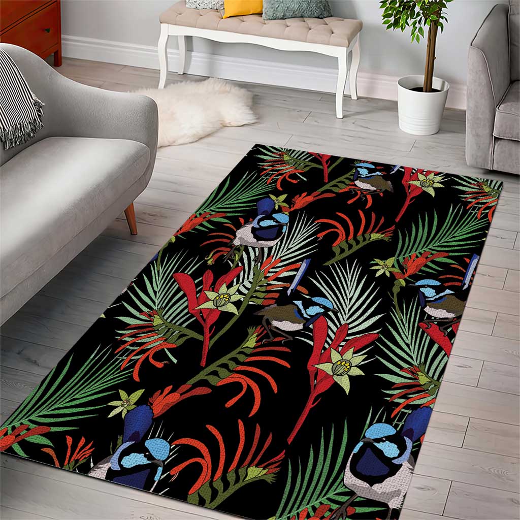 Australia Kangaroo Paw And Splendid Fairy-wren Area Rug Sameless Style - Vibe Hoodie Shop