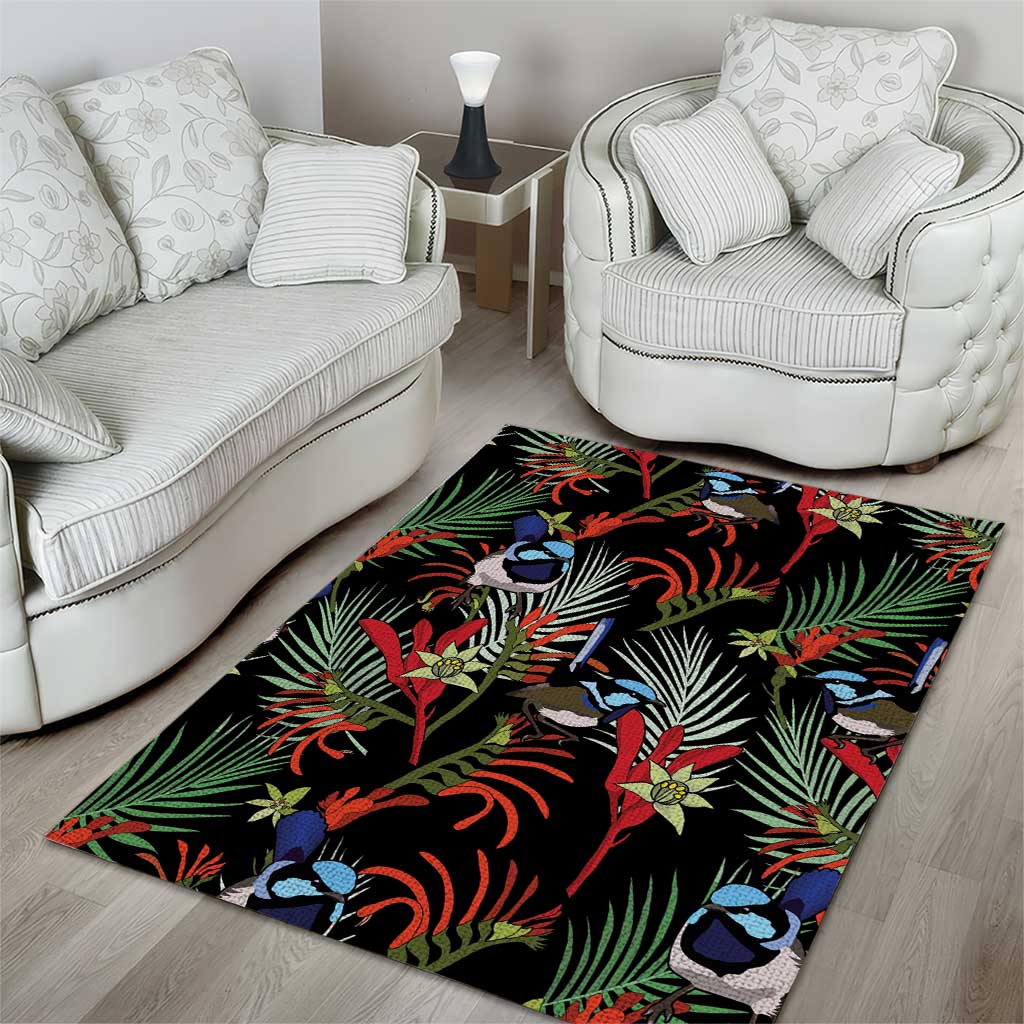 Australia Kangaroo Paw And Splendid Fairy-wren Area Rug Sameless Style - Vibe Hoodie Shop