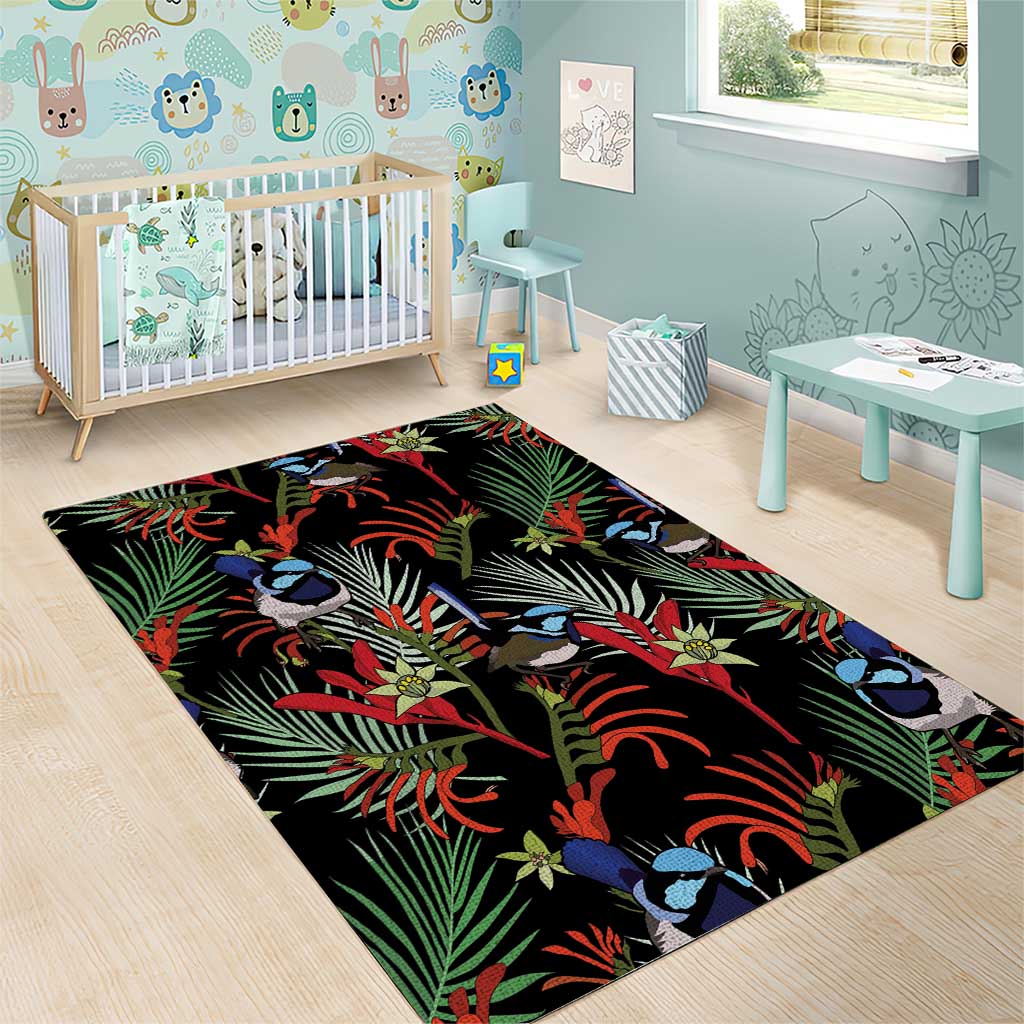 Australia Kangaroo Paw And Splendid Fairy-wren Area Rug Sameless Style - Vibe Hoodie Shop