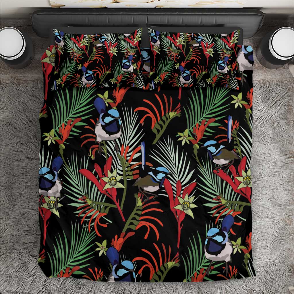 Australia Kangaroo Paw And Splendid Fairy-wren Bedding Set Sameless Style - Vibe Hoodie Shop