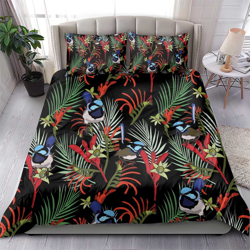Australia Kangaroo Paw And Splendid Fairy-wren Bedding Set Sameless Style - Vibe Hoodie Shop