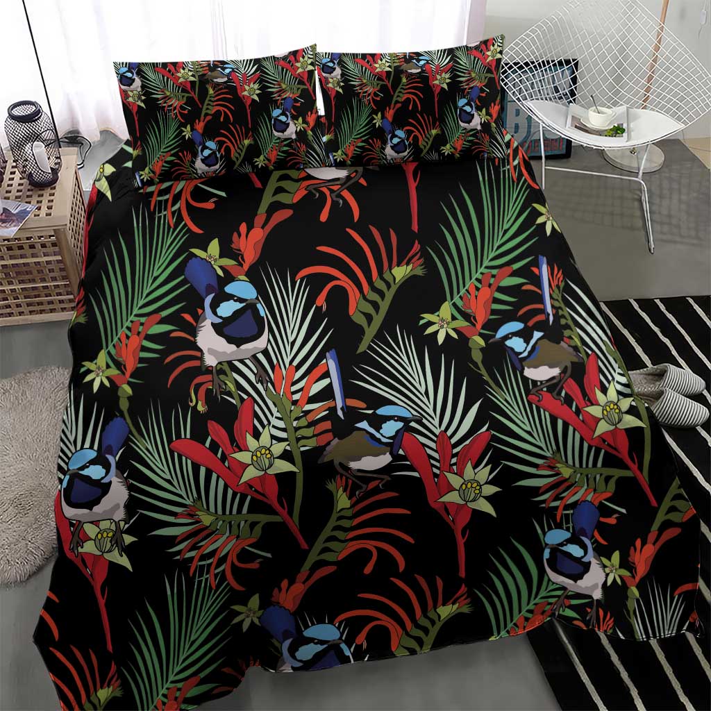 Australia Kangaroo Paw And Splendid Fairy-wren Bedding Set Sameless Style - Vibe Hoodie Shop
