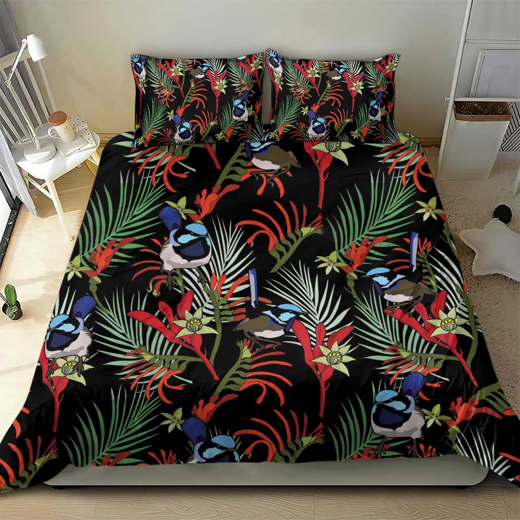 Australia Kangaroo Paw And Splendid Fairy-wren Bedding Set Sameless Style - Vibe Hoodie Shop