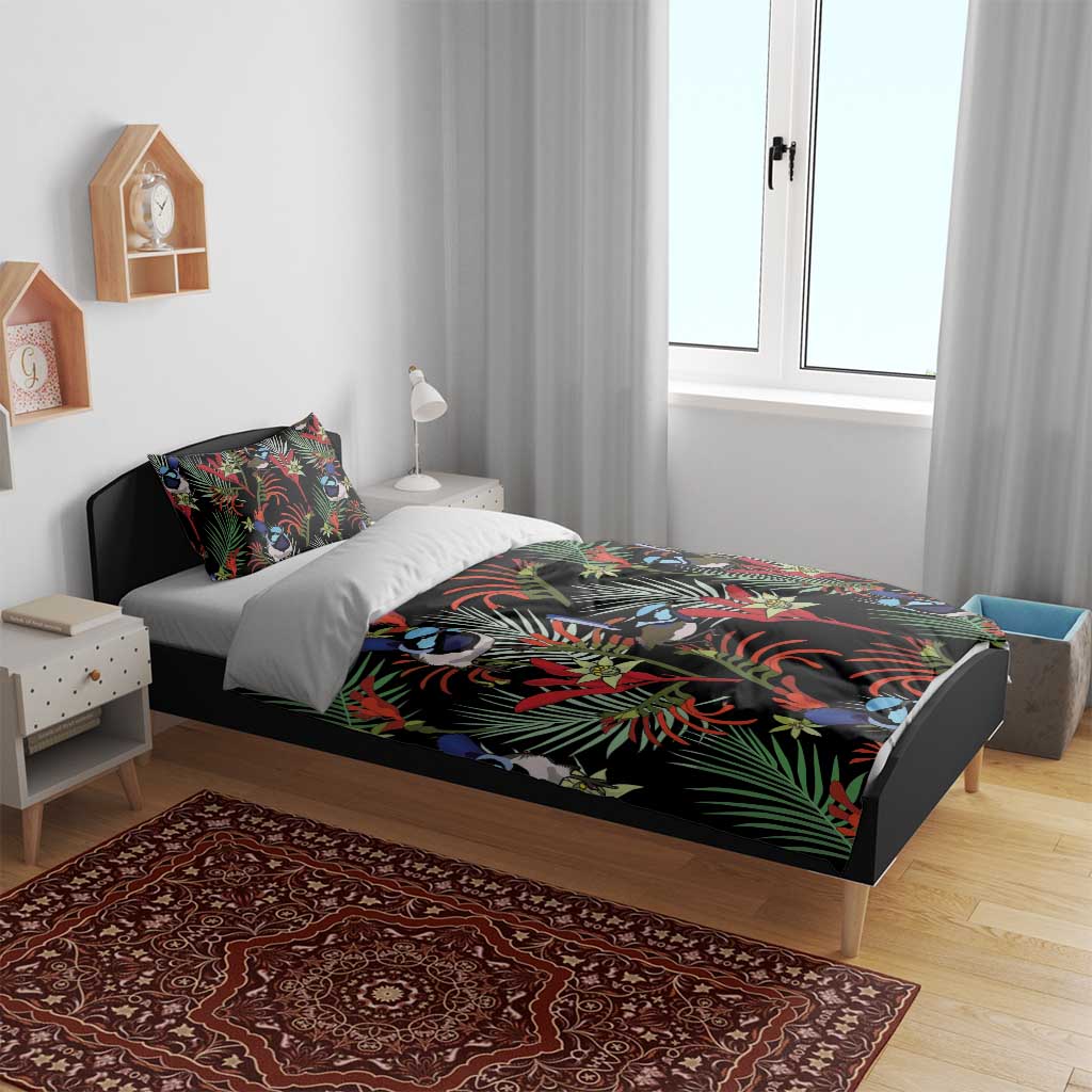 Australia Kangaroo Paw And Splendid Fairy-wren Bedding Set Sameless Style - Vibe Hoodie Shop