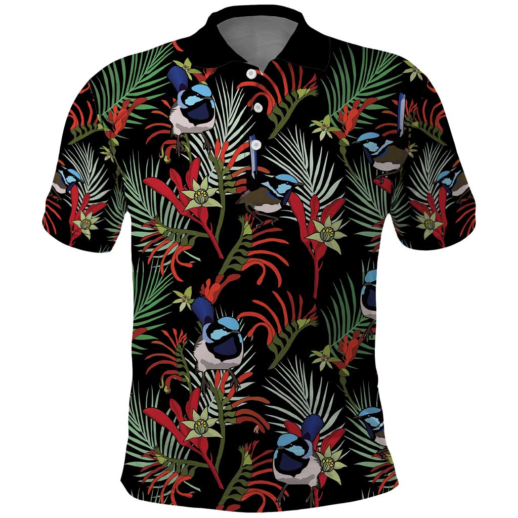 Australia Kangaroo Paw And Splendid Fairy-wren Polo Shirt Sameless Style - Vibe Hoodie Shop