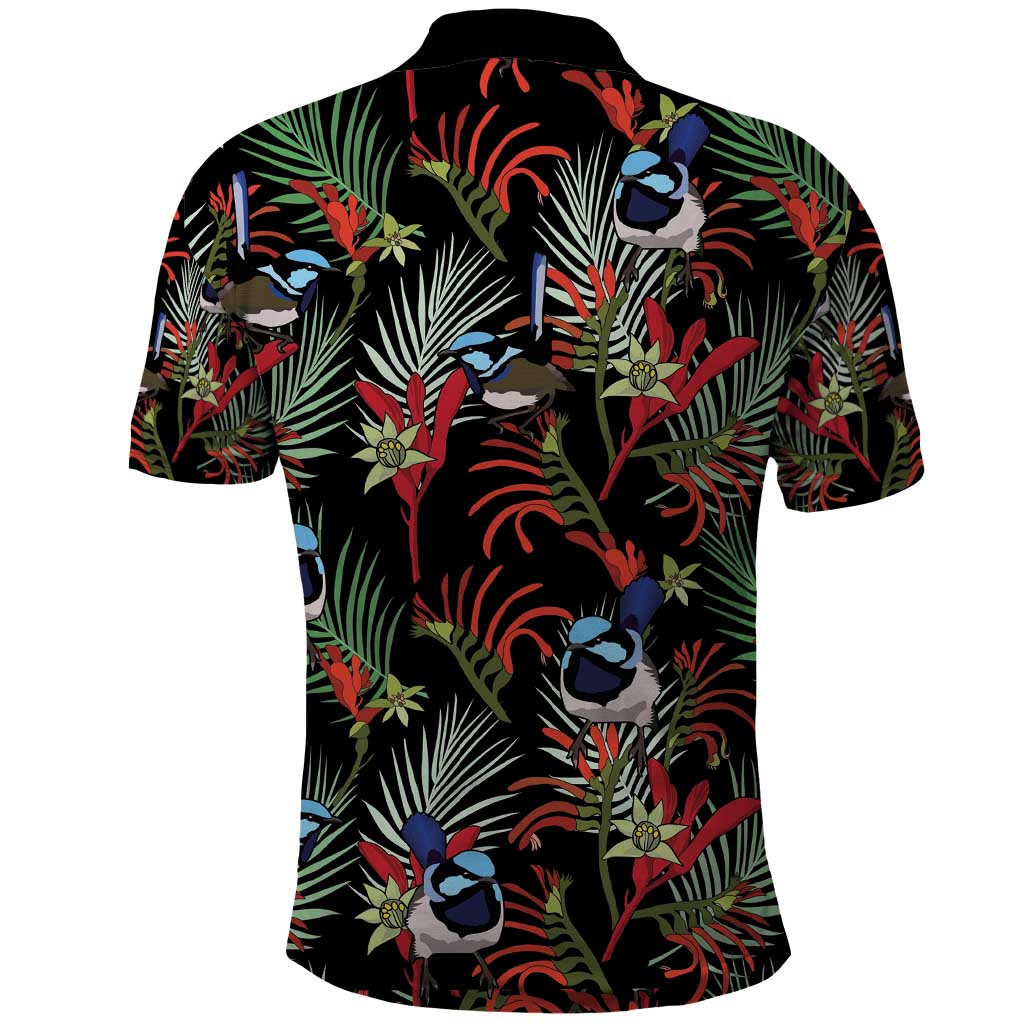 Australia Kangaroo Paw And Splendid Fairy-wren Polo Shirt Sameless Style - Vibe Hoodie Shop