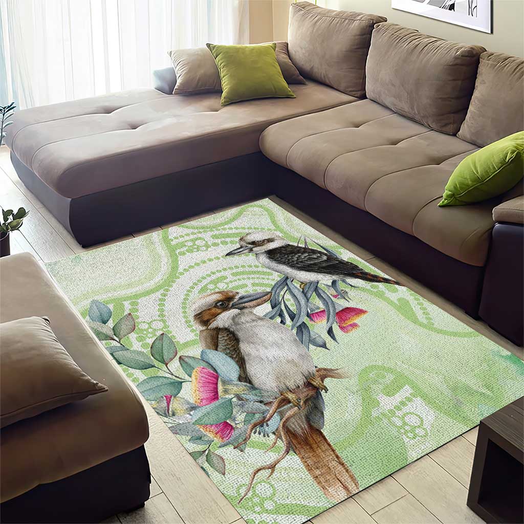 Australia Gumtree And Kookaburra Area Rug Aboriginal Art - Watercolor Style - Vibe Hoodie Shop