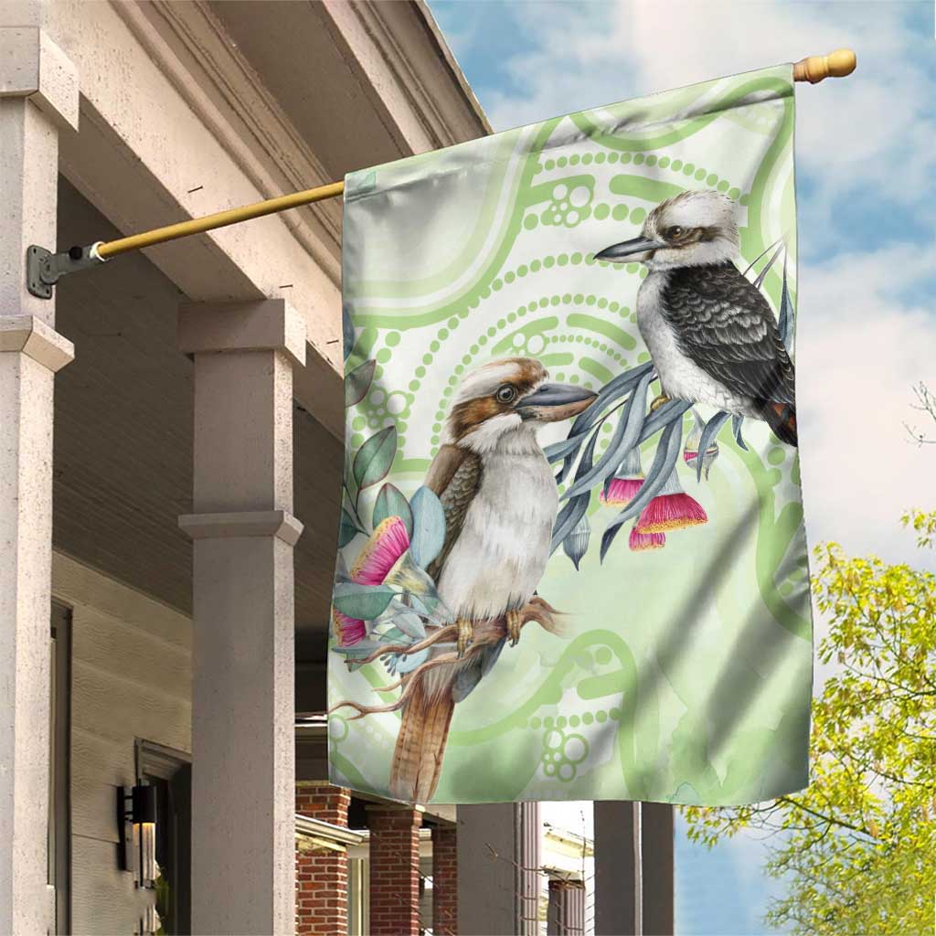 Australia Gumtree And Kookaburra Garden Flag Aboriginal Art - Watercolor Style - Vibe Hoodie Shop