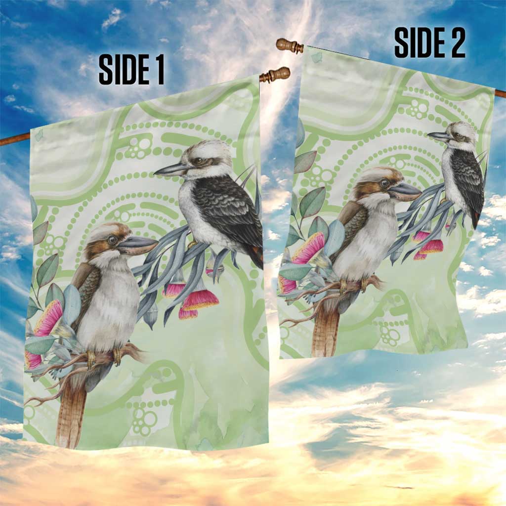 Australia Gumtree And Kookaburra Garden Flag Aboriginal Art - Watercolor Style - Vibe Hoodie Shop