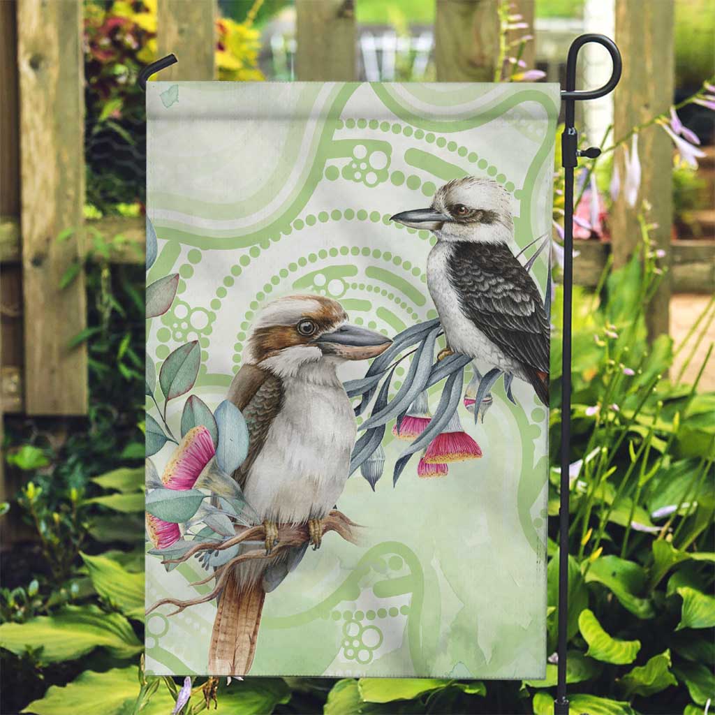 Australia Gumtree And Kookaburra Garden Flag Aboriginal Art - Watercolor Style - Vibe Hoodie Shop