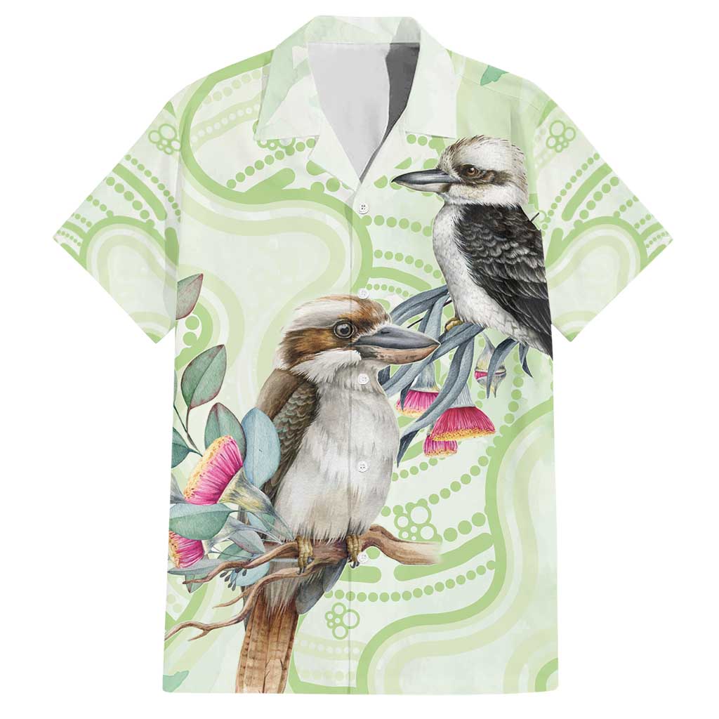 Australia Gumtree And Kookaburra Hawaiian Shirt Aboriginal Art - Watercolor Style - Vibe Hoodie Shop