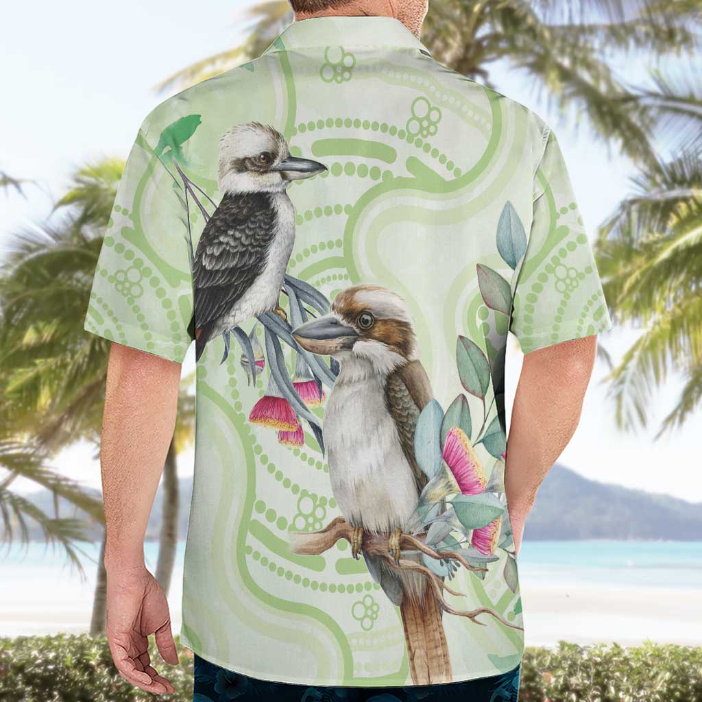 Australia Gumtree And Kookaburra Hawaiian Shirt Aboriginal Art - Watercolor Style - Vibe Hoodie Shop