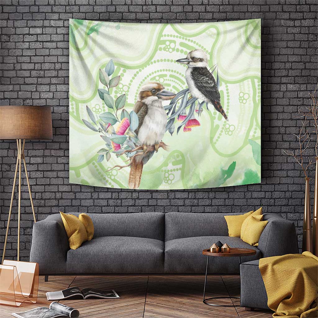 Australia Gumtree And Kookaburra Tapestry Aboriginal Art - Watercolor Style - Vibe Hoodie Shop