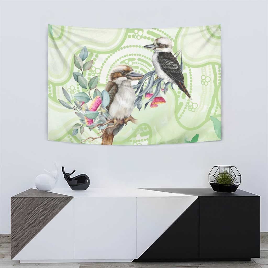 Australia Gumtree And Kookaburra Tapestry Aboriginal Art - Watercolor Style - Vibe Hoodie Shop