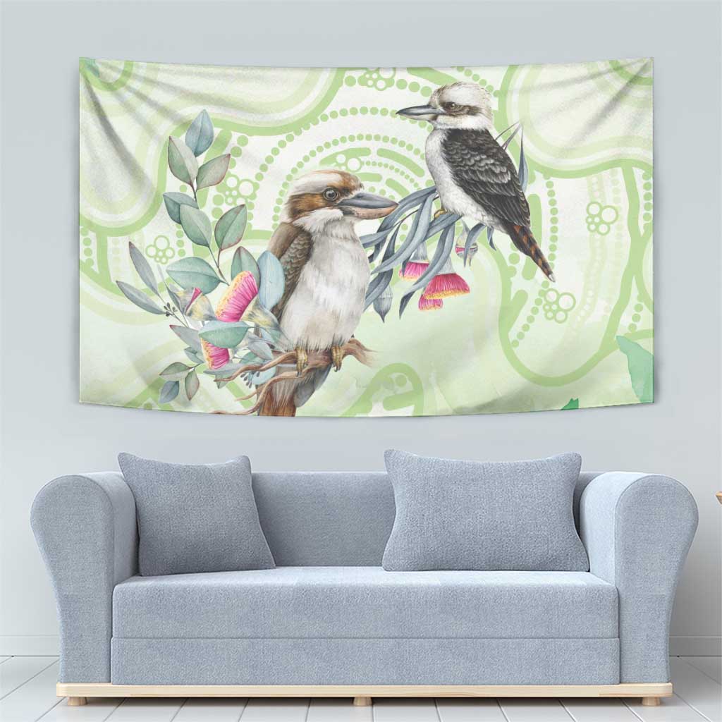 Australia Gumtree And Kookaburra Tapestry Aboriginal Art - Watercolor Style - Vibe Hoodie Shop