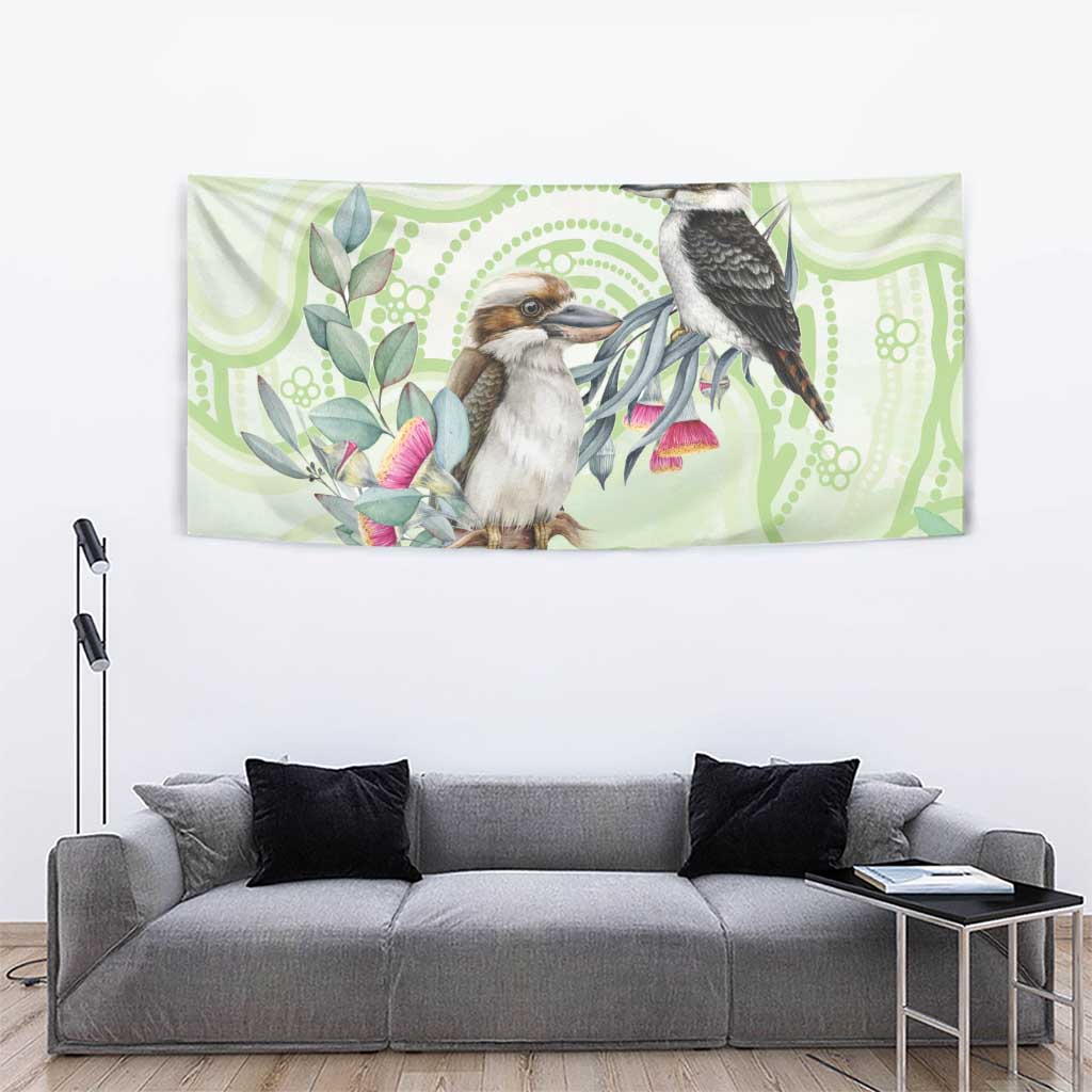 Australia Gumtree And Kookaburra Tapestry Aboriginal Art - Watercolor Style - Vibe Hoodie Shop