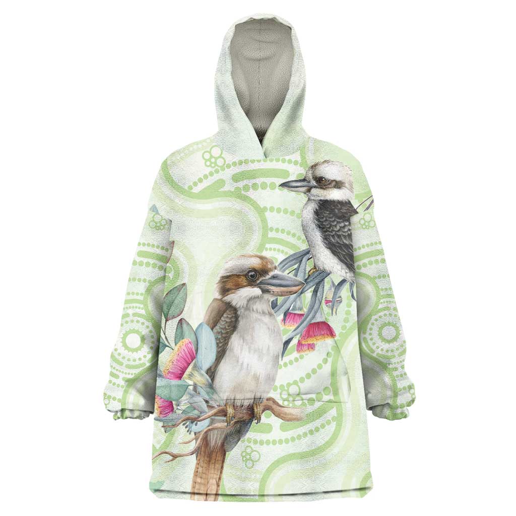 Australia Gumtree And Kookaburra Wearable Blanket Hoodie Aboriginal Art - Watercolor Style - Vibe Hoodie Shop