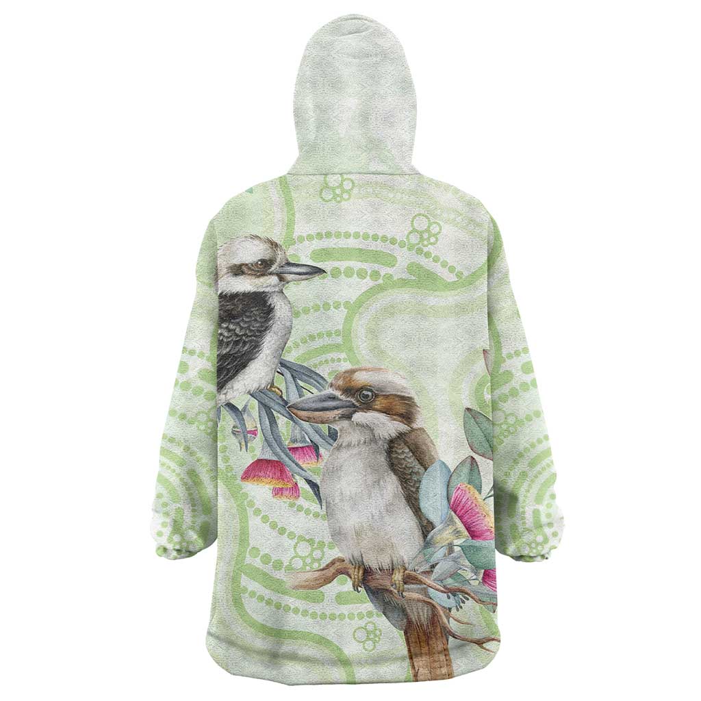 Australia Gumtree And Kookaburra Wearable Blanket Hoodie Aboriginal Art - Watercolor Style - Vibe Hoodie Shop