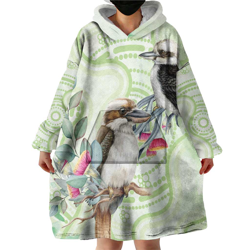 Australia Gumtree And Kookaburra Wearable Blanket Hoodie Aboriginal Art - Watercolor Style - Vibe Hoodie Shop