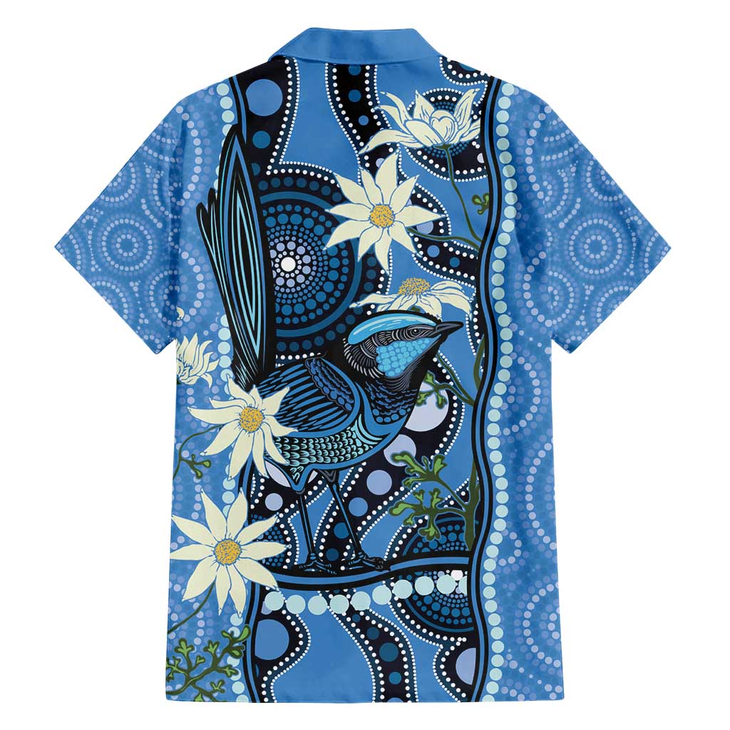 Australia Flannel Flower With Superb Fairy-wren Hawaiian Shirt Aboriginal Art - Vibe Hoodie Shop