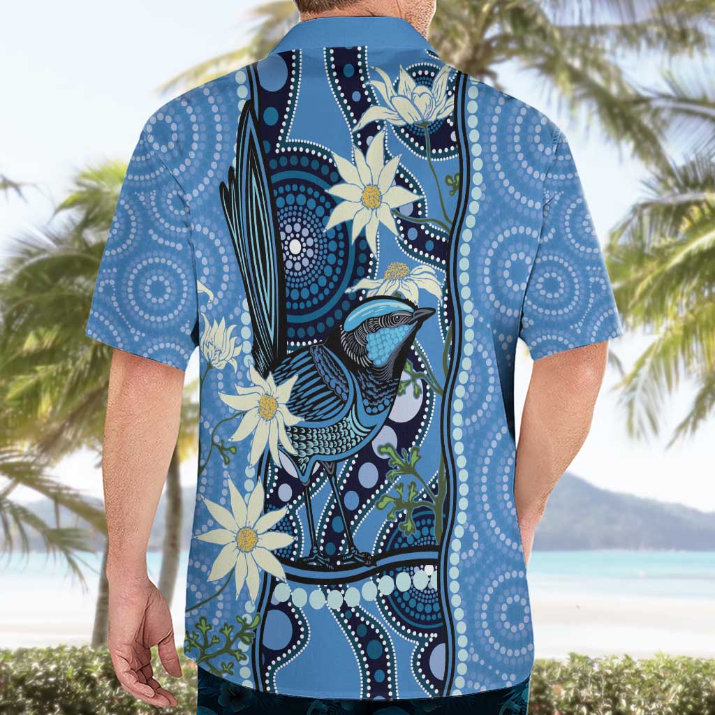 Australia Flannel Flower With Superb Fairy-wren Hawaiian Shirt Aboriginal Art - Vibe Hoodie Shop