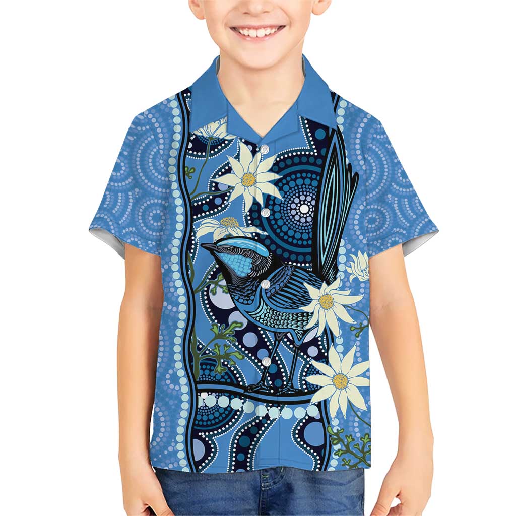 Australia Flannel Flower With Superb Fairy-wren Hawaiian Shirt Aboriginal Art - Vibe Hoodie Shop