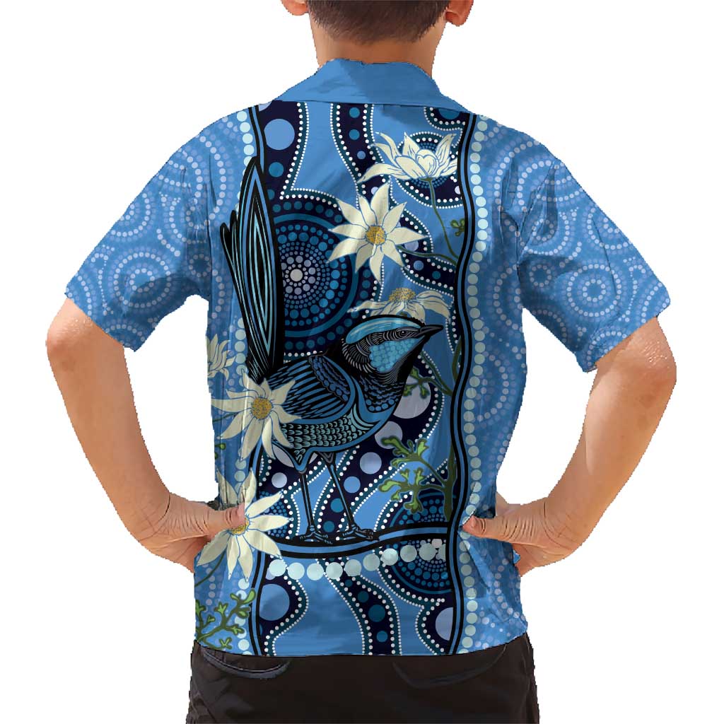 Australia Flannel Flower With Superb Fairy-wren Hawaiian Shirt Aboriginal Art - Vibe Hoodie Shop