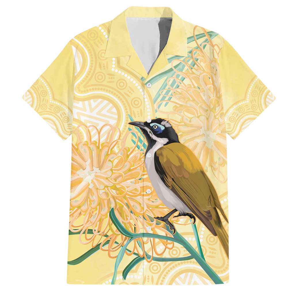 Australia Grevillea And Honeyeaters Hawaiian Shirt Aboriginal Art - Watercolor Style - Vibe Hoodie Shop