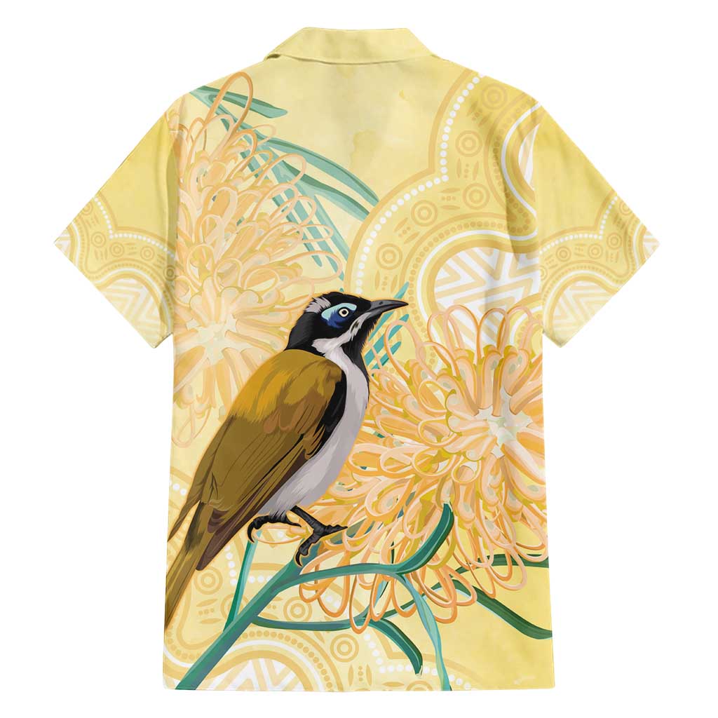 Australia Grevillea And Honeyeaters Hawaiian Shirt Aboriginal Art - Watercolor Style - Vibe Hoodie Shop