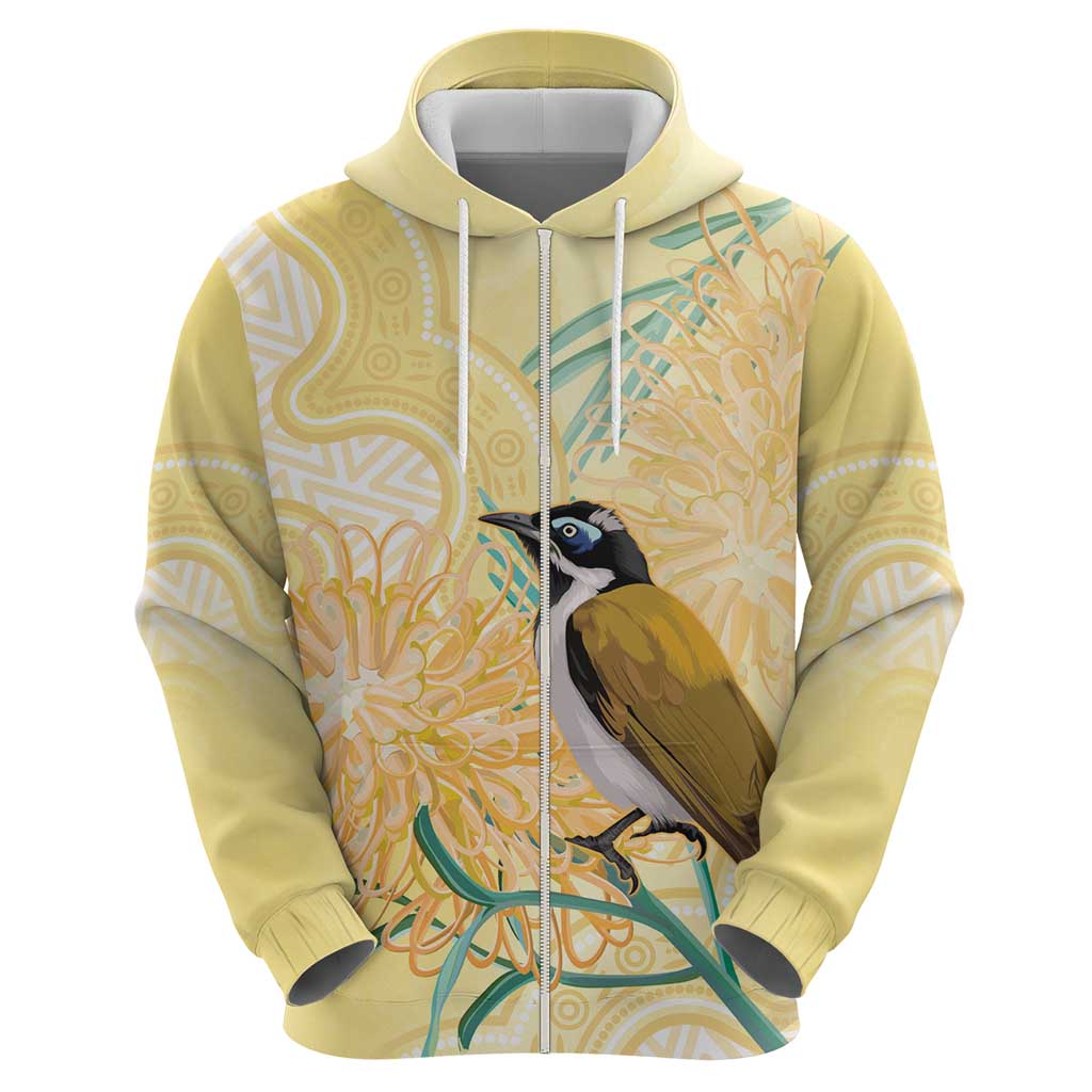 Australia Grevillea And Honeyeaters Hoodie Aboriginal Art - Watercolor Style - Vibe Hoodie Shop