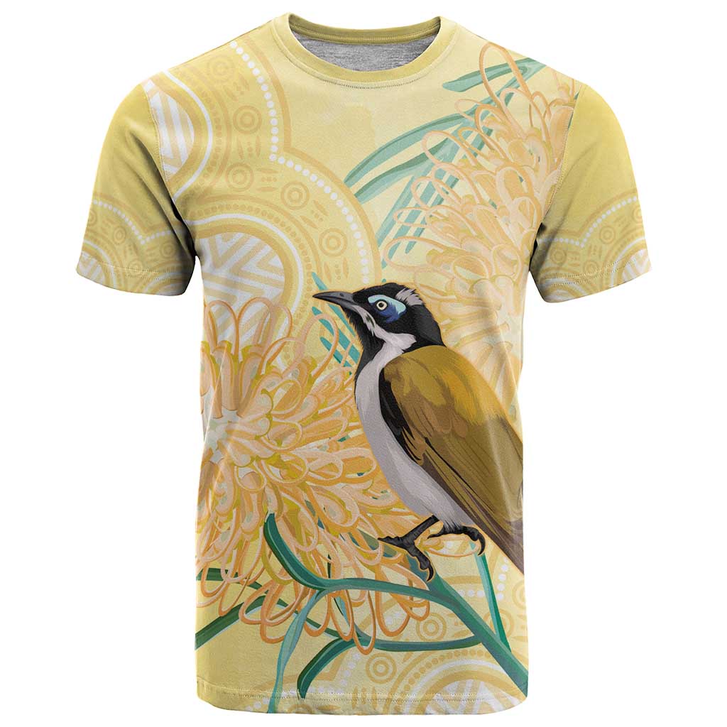 Australia Grevillea And Honeyeaters T Shirt Aboriginal Art - Watercolor Style - Vibe Hoodie Shop