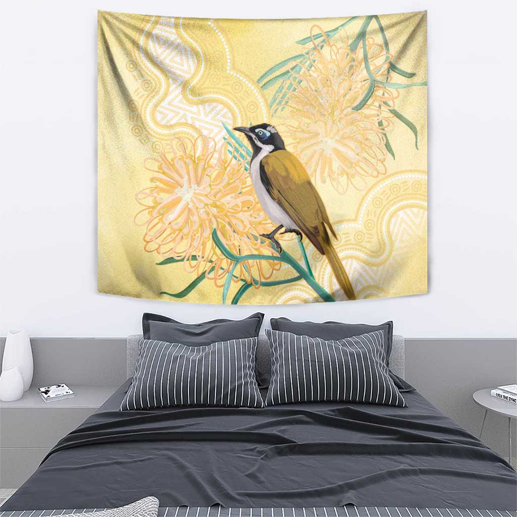 Australia Grevillea And Honeyeaters Tapestry Aboriginal Art - Watercolor Style - Vibe Hoodie Shop