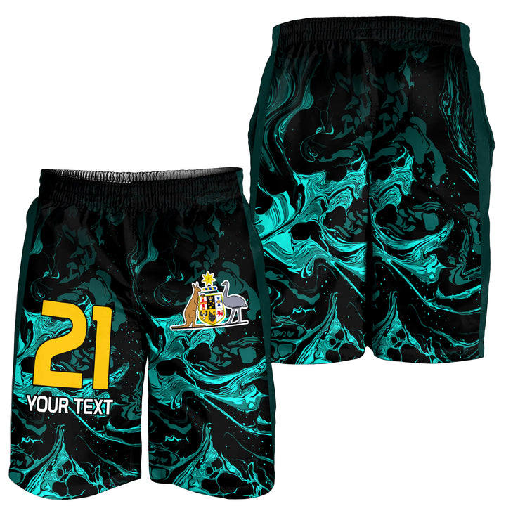 Custom Matildas Australia Soccer Men Shorts Liquid Texture Vibe - Vibe Hoodie Shop