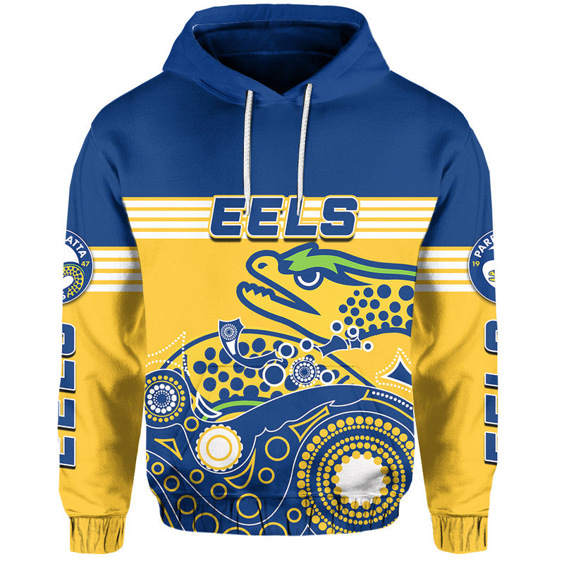 (Custom Personalised) Eels Rugby Hoodie Aboriginal Simple LT6 - Vibe Hoodie Shop