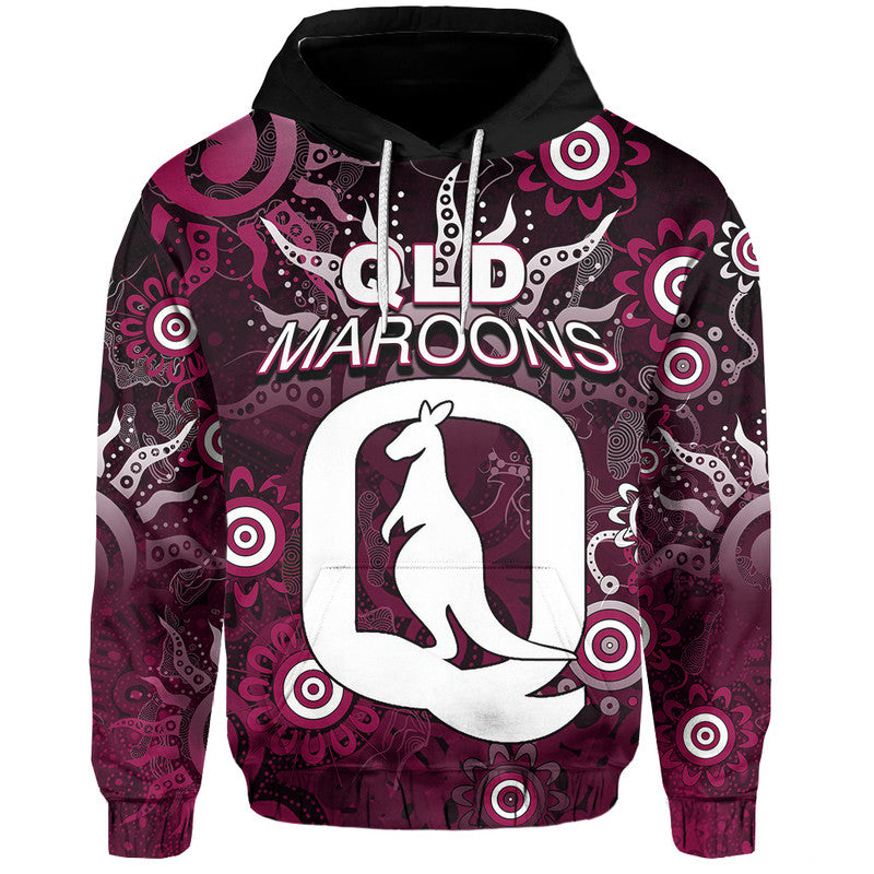 (Custom Personalised) QLD Maroons Hoodie Aboriginal LT6 - Vibe Hoodie Shop