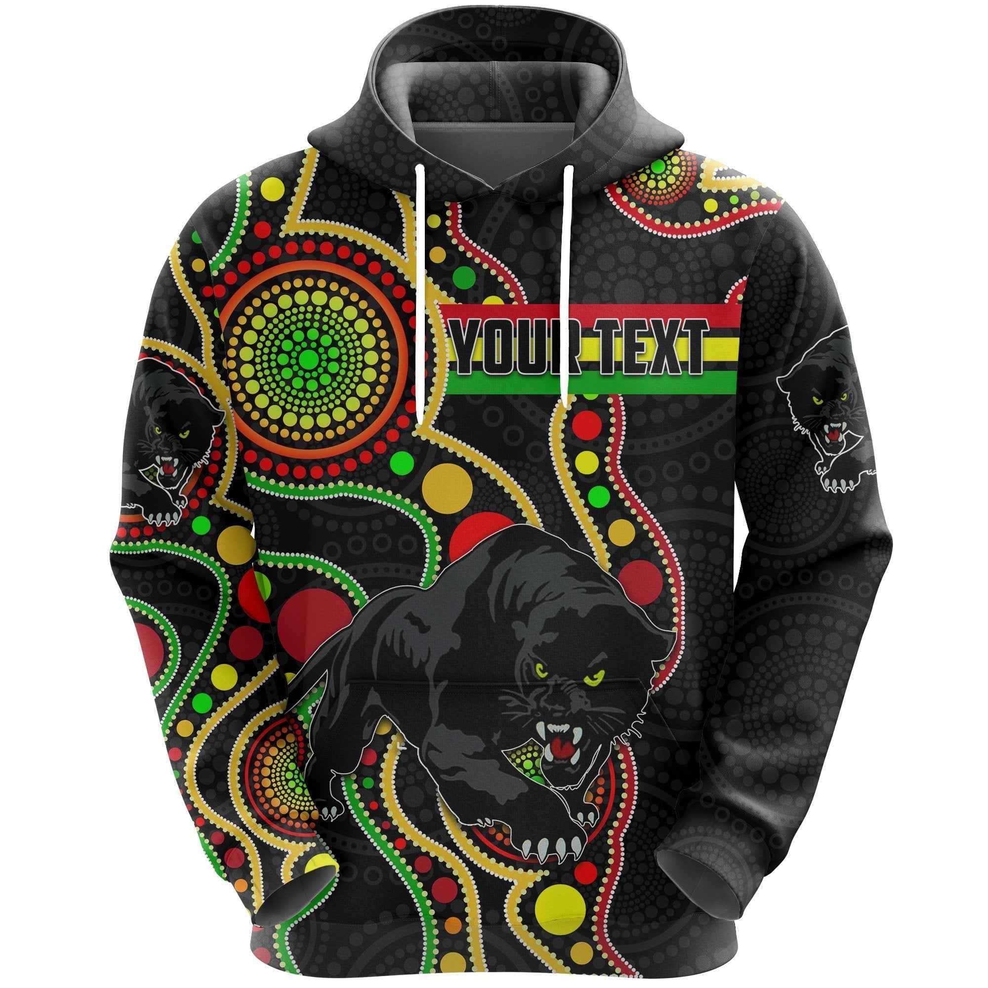 (Custom Personalised) Penrith Hoodie Black Panthers Indigenous - Vibe Hoodie Shop