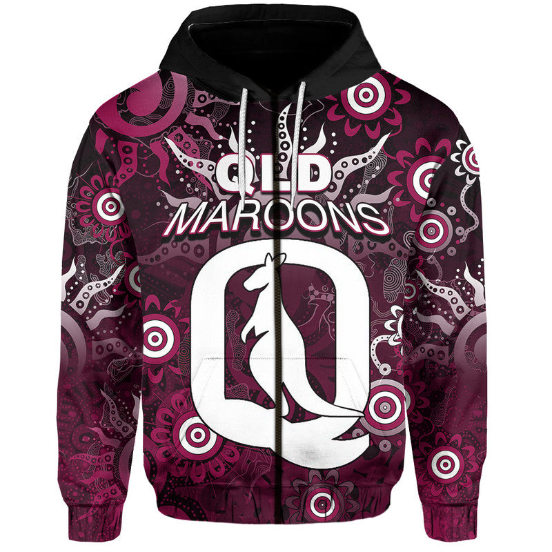 (Custom Personalised) QLD Maroons Hoodie Aboriginal LT6 - Vibe Hoodie Shop