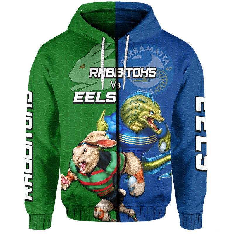 Eels And Rabbitohs Rugby Hoodie LT6 - Vibe Hoodie Shop